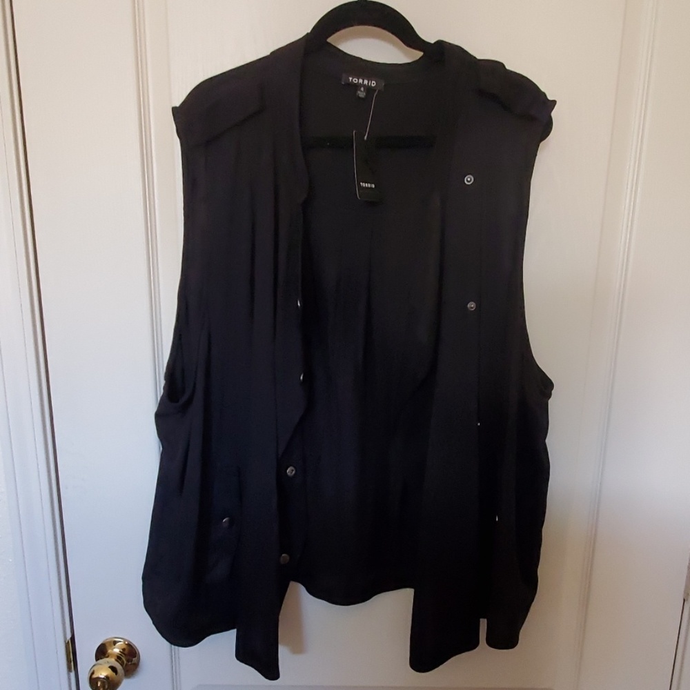 Black, military style vest